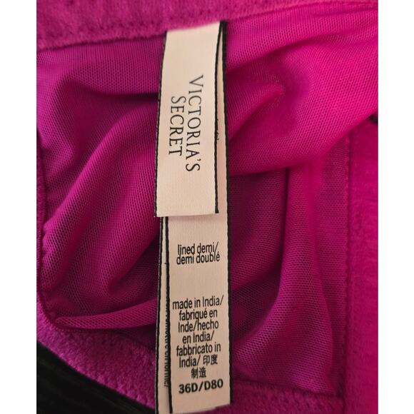 Victoria Secret Stunning Lace Floral Overlay Underwire Lined Demi Bra 36D - Picture 5 of 6